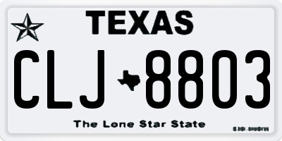 TX license plate CLJ8803