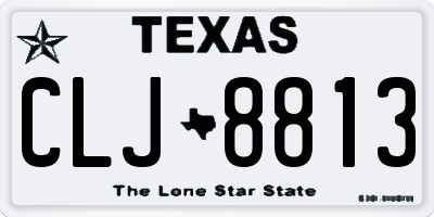 TX license plate CLJ8813