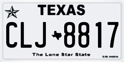 TX license plate CLJ8817