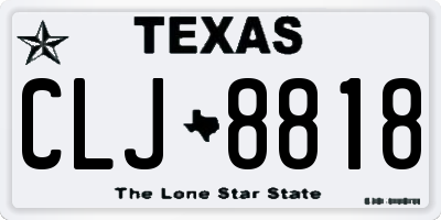 TX license plate CLJ8818