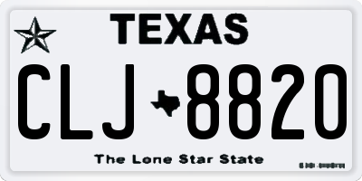 TX license plate CLJ8820