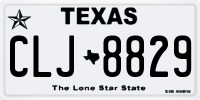 TX license plate CLJ8829