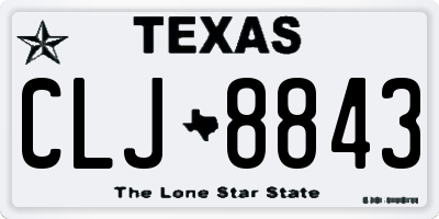 TX license plate CLJ8843