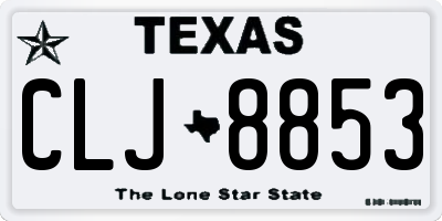 TX license plate CLJ8853