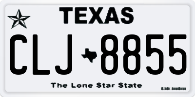 TX license plate CLJ8855