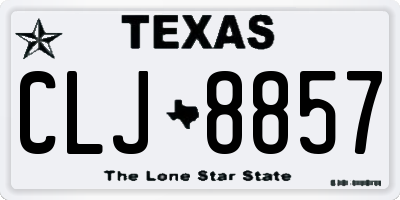 TX license plate CLJ8857