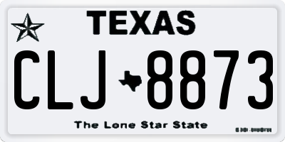 TX license plate CLJ8873