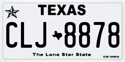 TX license plate CLJ8878