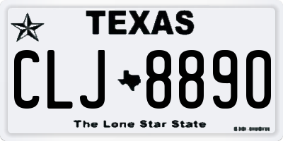 TX license plate CLJ8890
