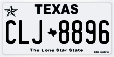 TX license plate CLJ8896