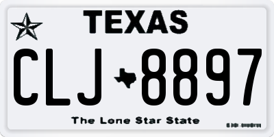 TX license plate CLJ8897