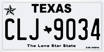 TX license plate CLJ9034
