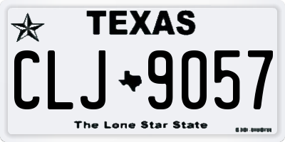 TX license plate CLJ9057
