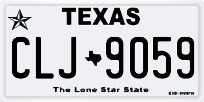 TX license plate CLJ9059