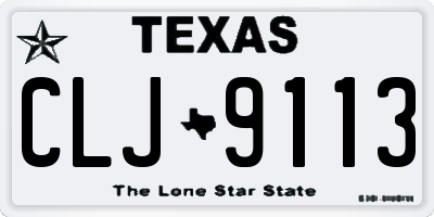 TX license plate CLJ9113