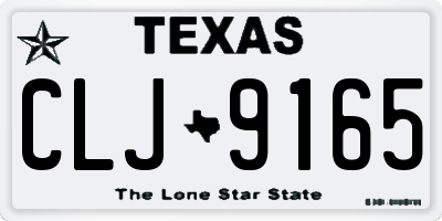 TX license plate CLJ9165