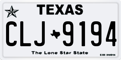 TX license plate CLJ9194
