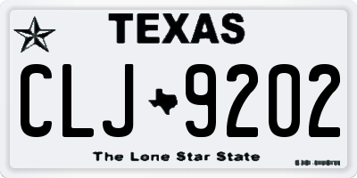 TX license plate CLJ9202