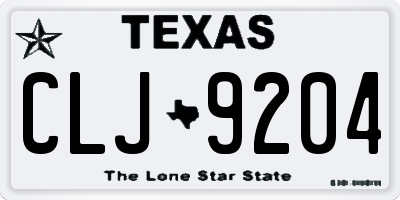 TX license plate CLJ9204