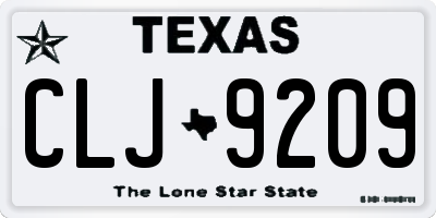 TX license plate CLJ9209