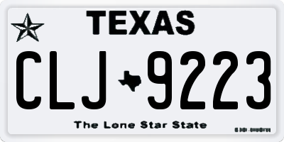 TX license plate CLJ9223