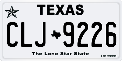 TX license plate CLJ9226