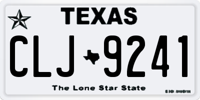 TX license plate CLJ9241