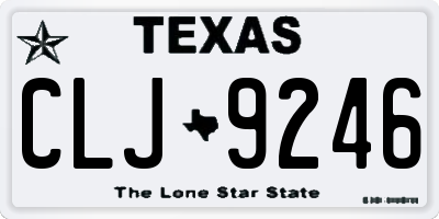 TX license plate CLJ9246