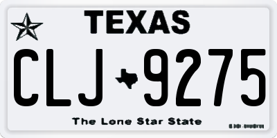 TX license plate CLJ9275