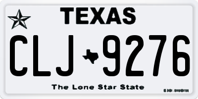 TX license plate CLJ9276