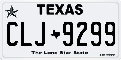 TX license plate CLJ9299