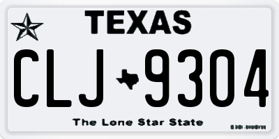 TX license plate CLJ9304