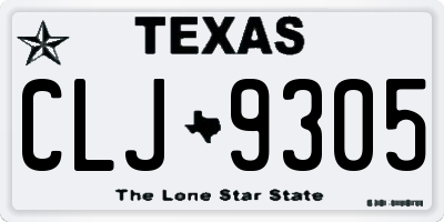 TX license plate CLJ9305
