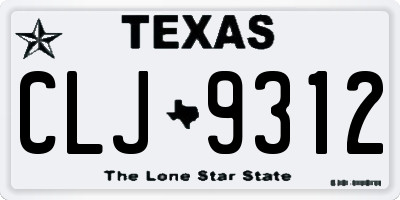 TX license plate CLJ9312