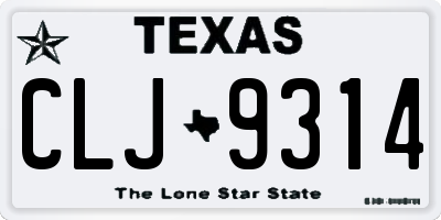 TX license plate CLJ9314