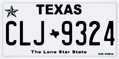 TX license plate CLJ9324