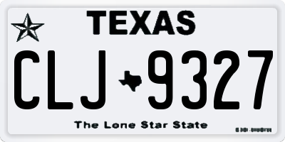 TX license plate CLJ9327