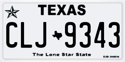 TX license plate CLJ9343