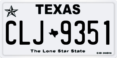 TX license plate CLJ9351