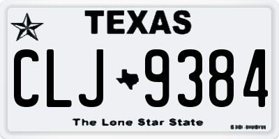 TX license plate CLJ9384