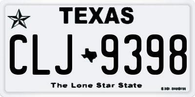 TX license plate CLJ9398