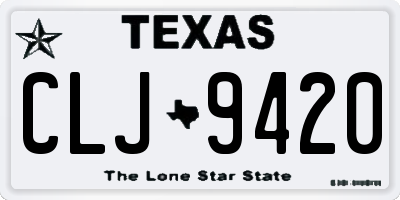 TX license plate CLJ9420