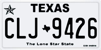 TX license plate CLJ9426