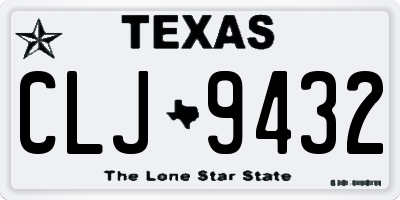 TX license plate CLJ9432