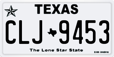 TX license plate CLJ9453
