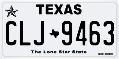 TX license plate CLJ9463