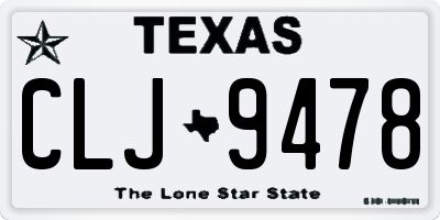 TX license plate CLJ9478