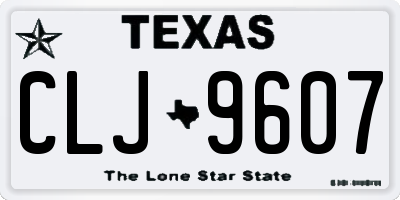 TX license plate CLJ9607