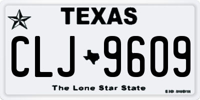 TX license plate CLJ9609