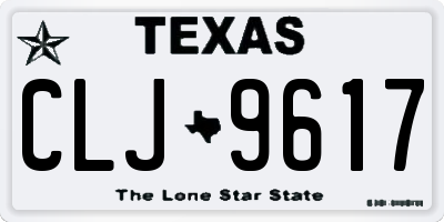 TX license plate CLJ9617